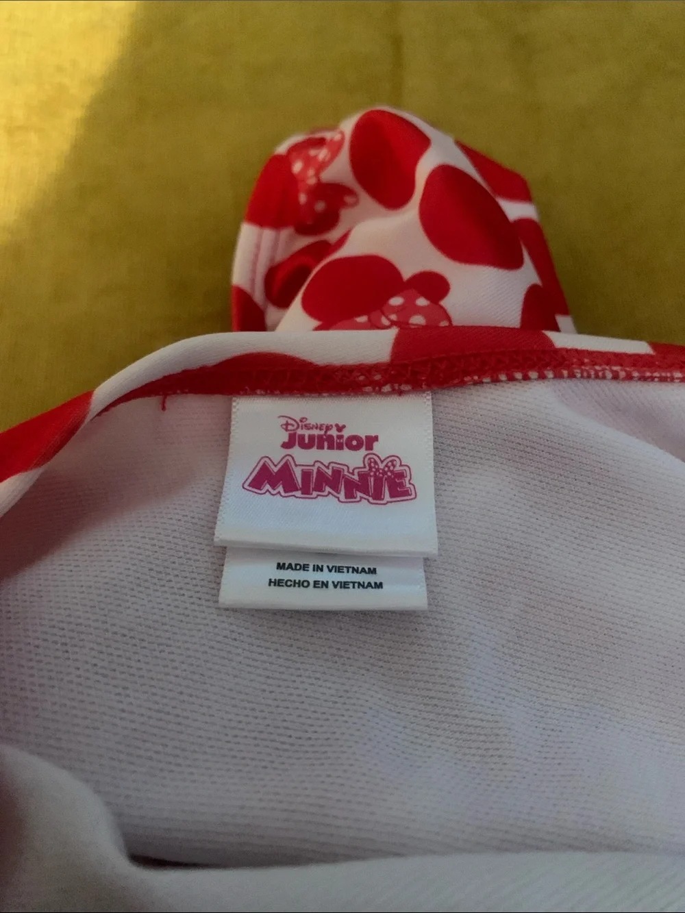 Disney Girls Red & White Minnie Mouse One-Piece Swimsuit with Bow